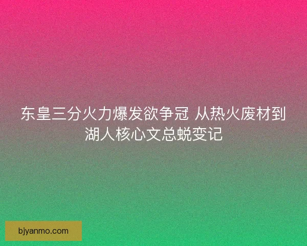 东皇三分火力爆发欲争冠 从热火废材到湖人核心文总蜕变记
